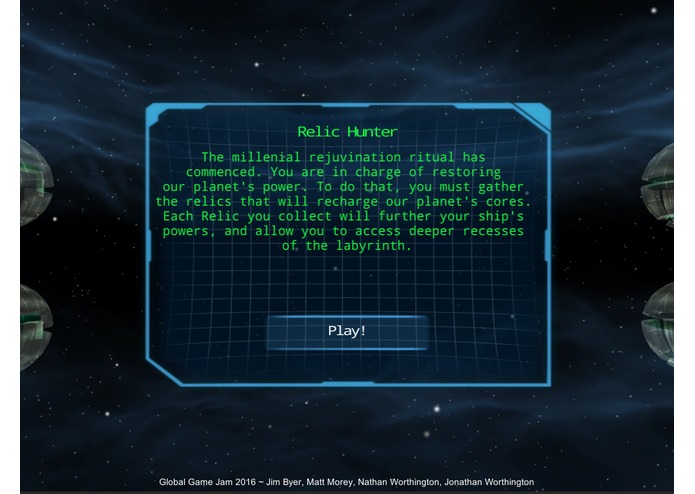 Intro screen